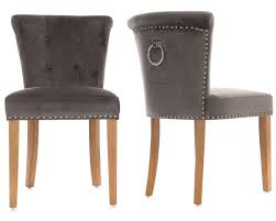 Camden Scroll Top Dining Chairs In Grey Velvet With Knocker And Oak Legs Dining Chairs Velvet Dining Chairs Upholstered Dining Chairs