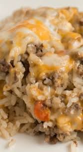 Cheesy Ground Beef And Rice Casserole Oh Sweet Basil Recipes Beef Recipes Beef Dinner