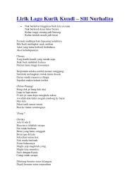 Lirik Lagu Kurik Kundi Siti Nurhaliza