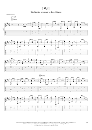 I Will (arr. Daryl Shawn) by The Beatles Sheet Music for Guitar Tab at  Sheet Music Direct