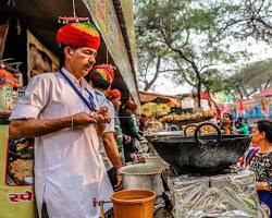 Food stalls at Surajkund Mela in India