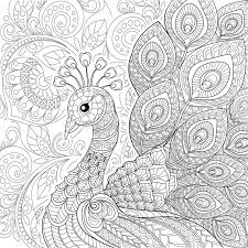 I think peacocks are just beautiful, their vivid colors really are a sight. Peacock In Zentangle Style Adult Antistress Coloring Page Stock Vector Illustration Of Design Fabric 89309737