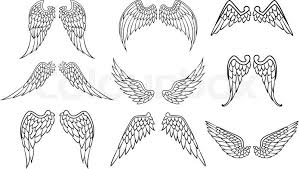 Stock Vektor Von Symbol Muster Ornament Flugel Zeichnung Engelsflugel Vorlage Abstrakt