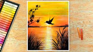 Simple landscape oil pastel drawings easy. Easy Sunset Scenery Drawing Easy Oil Pastel Drawing For Beginners Creative Drawing Ideas 40 Youtube