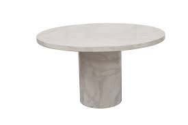 Conical and elegant brass base. Vida Living Carra 130cm White Round Marble Dining Table First Furniture First Furniture