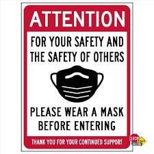 Hastily, you wrap a handkerchief or a dupatta can i wear the mask i wore yesterday again today? Window Decal Please Wear A Mask Before Entering 6x8 Pack Of 3 Construction Signs Printable Signs Restaurant Management