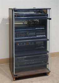 Lot Pair Of Fisher Model Stv873 Walnut Finish Speakers And A Five Part Stereo In Cabinet