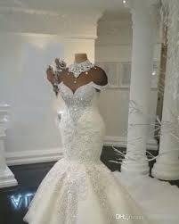 Luxurious Rhinestone High Neck Wedding Dresses Lace Applique Crystal Beading Short S High Neck Wedding Dress Wedding Gowns Mermaid High Neck Lace Wedding Dress