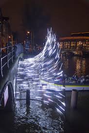 Amsterdam The Netherlands Amsterdam Light Festival A Canal Boat Passes Through A Light Installation At Light Installation Led Light Installation Installation