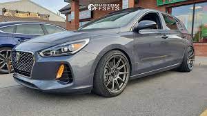 Hyundai equips the 2018 elantra gt with a 225/40r18 tire. 2018 Hyundai Elantra Gt Wheel Offset Poke Coilovers 778845 Team Stance