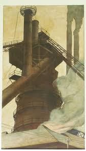 Detail Of Wpa Steel Industry Mural In Post Office At Canton Ohio By Glenn Shaw 1934 37 Ohio History Canton Ohio Akron Ohio