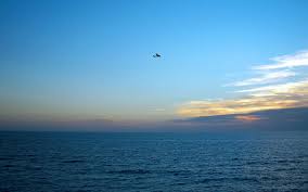 بحر الأفق غروب الشمس سماء طائرة طيران Hd خلفيات خلفية سطح