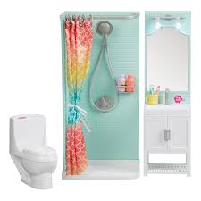 See all the deals in this clearance sale at walmart.com here! My Life As Bathroom Play Set With Shower And Light Up Vanity For 18 Doll 17 Pieces Walmart Com Walmart Com