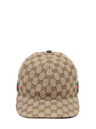 Gucci Gg Supreme Logo Canvas Baseball Hat Beige Luisaviaroma