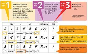 The selected pair of numbers matches two of the following: Da Ma Cai