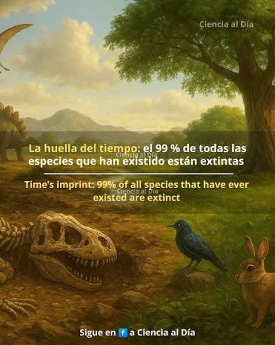 A lo largo de la historia de la Tierra, se estima que más del 99% de  todas las especies que han existido se han extinguido. Aunque la cifra  exacta es difícil de