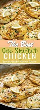 359 Reviews One Skillet Chicken With Lemon Garlic Cream Sauce One Skillet Chicken Wit Chicken Recipes Chicken Skillet Recipes Recipes