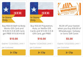 Take actiion before they are gone! Expired H E B Gift Card Deals On Bath Body Works Netflix Hulu Playstation Store More Gc Galore