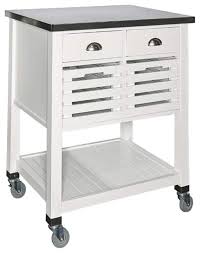 Industrial style small kitchen island with tons of storage with file cabinet metal drawers. Contemporary Kitchen Cart Slatted Doors And 2 Small Drawers White Silver Industrial Kitchen Islands And Kitchen Carts By Decor Love Houzz