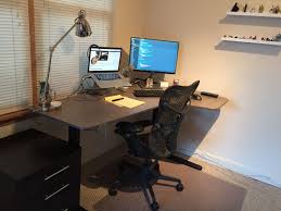 I Am Our Resident Cat Herder I Mean Lead Engineer And Here Is My Desk Ikea Bekant Sit Stand Desk With A Herman Mil Mirra Chair Ikea Bekant Ikea Bekant Desk