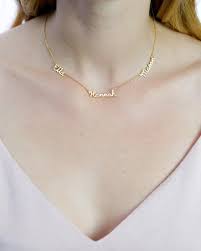 Dainty Triple Name Necklace Children 3 Names Necklace Etsy Floating Necklace Family Necklace Floating Diamond Necklace