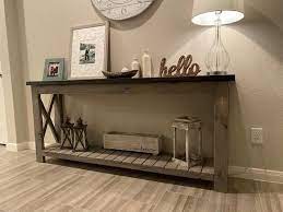 Farmhouse style entry table for a hallway. Long Farmhouse Entry Table Etsy In 2021 Farmhouse Entry Table Rustic Entry Table Sofa Table Decor