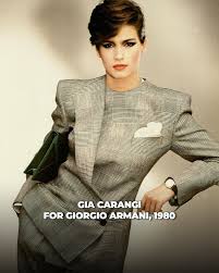 The stunning Gia Carangi for Giorgio Armani in 1980, shot by Aldo Fallai. A  couple of months ago, I saw a post from @sandylinter of Gia for Armani, and  of course I