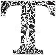 3d retro layer style psd vector. Vector Illustration Of T With Floral Fill Stock Vector Freeimages Com