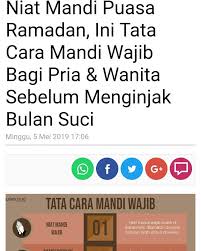 Kalau hadats kecil biasanya gak pakai niat juga gak papa (mungkin). Tribun Style Ini Tata Cara Mandi Wajib Bagi Pria Dan Wanita Selengkapnya Sebelum Menjalani Ibadah Puasa Ramadan Lazimnya Bagi Seorang Muslim Sehat Dan Bersih Dari Hadas Besar Dan Kecil Seorang Muslim