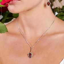 Lily Flower Necklace In Silver And Amber Necklace Silver Gemstone Jewelry Silver Charm Jewelry