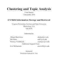 Clustering and Topic Analysis