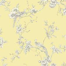 Opera Chinoise Wallpaper Yellow Homebase Yellow Wallpaper Feature Wallpaper Floral Wallpaper