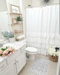 Curtains can be a source to introduce style to a bathroom. Ella Lace Ruffle Shower Curtain In 2021 Restroom Decor Guest Bathroom Guest Bathrooms