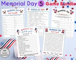 Memorial day started out as a holiday honoring those who died in what war? Memorial Day Game Etsy