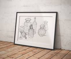 Stillleben Perspektive Studieren Originalzeichnung Von Etsy Stillleben Zeichnungen Zeichnen Lernen