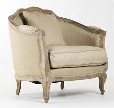 Rue Du Bac French Country Natural Hemp Linen Feather Down Arm Chair Love Chair Upholstered Chairs Barrel Chair