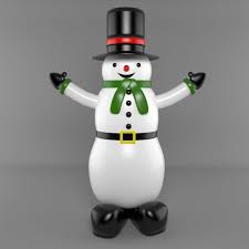 Inflatable Snowmen 3d Model Max C4d Obj 3ds Fbx Lwo Stl 3dexport Com By Aimadbro Inflatable Snowman 3d Model