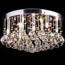 Cclife Led Deckenlampe Kristall Deckenleuchte Hangelampe Glaskugeln O45cm Luster Modern Design Fur Wohnzimmer S Kronleuchter Deckenlampe Kristall Deckenleuchte