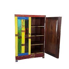 Schrank Mit Zwei Turen Und Bunter Originaler Holzbemalung Aus Indonesien Indonesia Recycling Bali Mgm Schrank Holz Bemalte Stocke