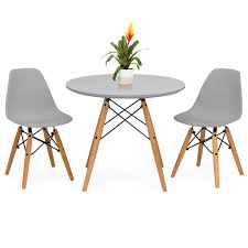 Best Choice Products Kids Mid Century Modern Dining Room Round Table Set W 2 Armless Chairs Gray Walmart Com In 2020 Kids Table And Chairs Small Table And Chairs Modern Kids Table