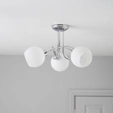 Chorley Chrome Effect 3 Lamp Ceiling Light Departments Diy At B Q Ceiling Lights Lamp Ceiling