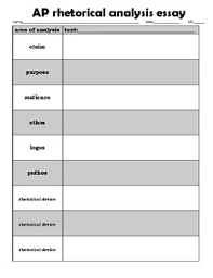 Ap Rhetorical Analysis Essay Chart For One Text