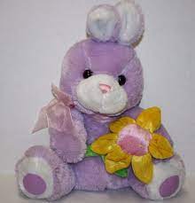Walmart Easter Bunny Rabbit Sits 12 Flower Purple White Ears Plush Soft Toy Bow Walmart Easter Plush Bunny Plush Fur Real Friends