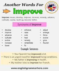 Another Word For Improve What Is Another Synonym Word For Improve Every Language Spoken Around The Wo In 2021 Learn English Words Learn A New Language English Words