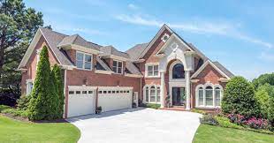 Image result for dark red brick house with black shutters black garage door. What Color Garage Door Goes With Red Brick Gambrick