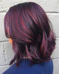 Dark red highlights on black hair color. Deep Purple And Red Hair