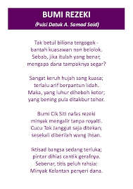 Dan kita sudah sampai di lereng indah, pasti tetap mendaki juga, menyanggah musuh. Pdf Bumi Rezeki Puisi Datuk A Samad Said Zulfakhri Zakaria Academia Edu