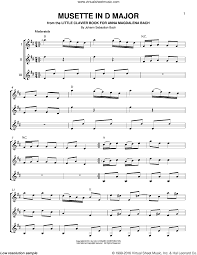 Bach Musette In D Major Sheet Music For Guitar Ensemble Pdf
