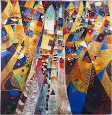 Annada Silk Art Scarf Escalation Silk Art Art Scarves Art