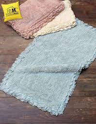 Tappeto Bagno Shabby Chic Ruffles Collection Colore Acquamarina 54 X 97 Blanc Mariclo Tappeti Shabby Bagno Shabby Chic Tappeti